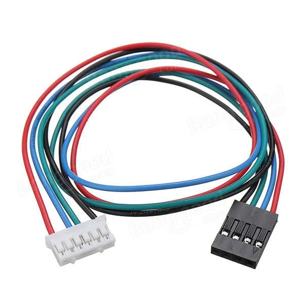 3D Printer Stepper Motor Leads 4 Cable 4P-6P 1m（black+white terminal connector）