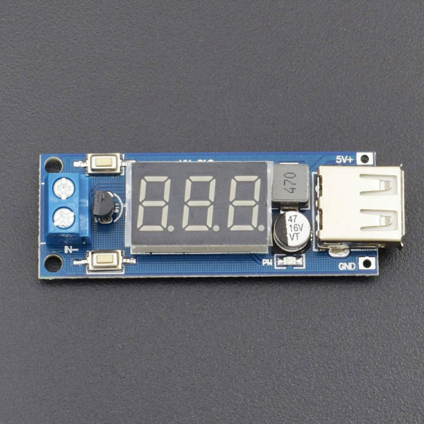 DC 4.5-40V To 5V 2A USB Charger DC-DC Step-down Buck Converter Voltmeter Module